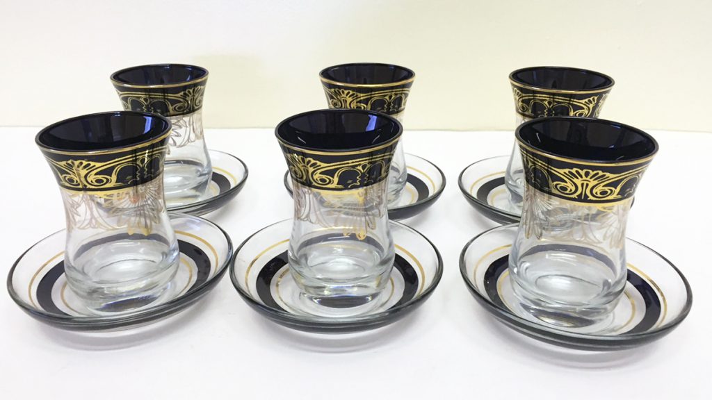Traditional Designer Turkish Tea Glasses Elegant Cay Bardagi Cups